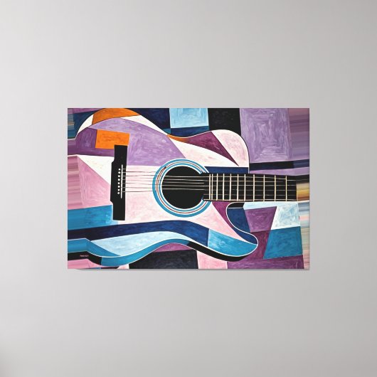 24_019, Gitarre, abstrakt, Kubismus, Kunst Leinwanddruck (Vorderseite)