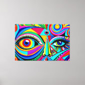 24_040, Cubist Face Abstrakt Art Leinwanddruck (Vorderseite)