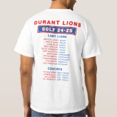 24-25 Durant Lions - GOLF - Lady Lions T-Shirt (Rückseite)