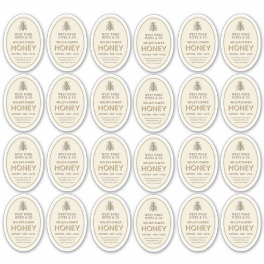 (24) 2,75" x 2" 8 oz Queenline Honey Jar Labels (Vorderseite)