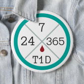 24/7/365 T1D Leben-Tunnel-bohrwagenknopf Button (Beispiel)