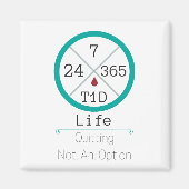 24/7/365 T1D Lebensquadrat Magnet (Vorne)