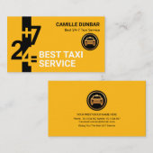 24-7 Gelber Taxifahrer mit Signage Visitenkarte (Vorne/Hinten)