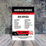24/7 Handyman & Klempnerdienste BLACK RED Flyer<br><div class="desc">Mit diesem feinen, anpassbaren Flyer, der die Aufmerksamkeit schnell auf sich zieht, können Sie Ihren 24-Stunden-Handy oder Installations-Service fördern. Mit einer hohen Sichtbarkeit und einem klaren 24/7 Icon signalisiert es sofort die Verfügbarkeit von Notfällen. Alle Farben und Texte sind vollständig editierbar, sodass Sie Ihre Marke anpassen und die wichtigsten Services...</div>