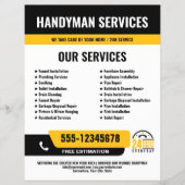 24/7 Handyman & Klempnerdienste BLACK YELLOW Flyer (Vorne)