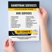 24/7 Handyman & Klempnerdienste BLACK YELLOW Flyer (Hand)