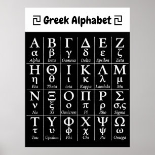 24 Altgriechisches Alphabet in der richtigen Reihe Poster