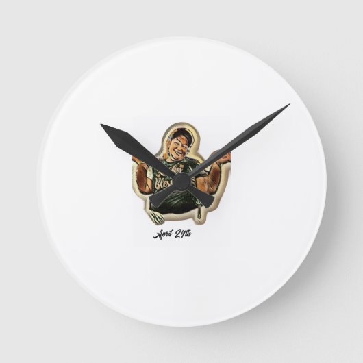 24. April Runde Wanduhr (Vorderseite)