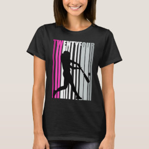 24. Baseball Geburtstags-Softball-Queen-Base T-Shirt