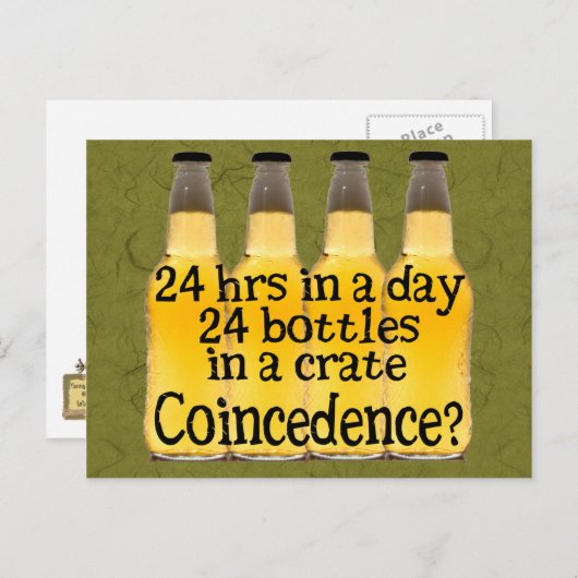 24 Bierflaschen Postkarte (Vorne/Hinten)