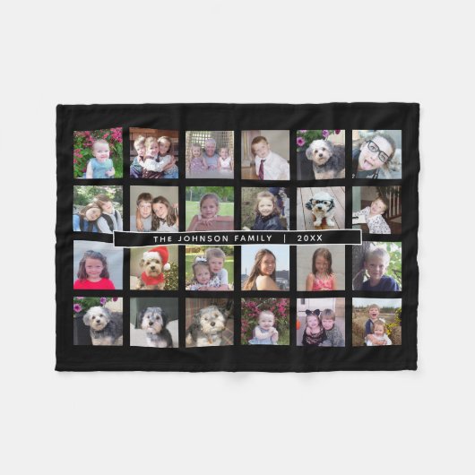 24 BildvorlagenCollage mit benutzerdefiniertem Tex Fleecedecke (Vorderseite (Horizontal))