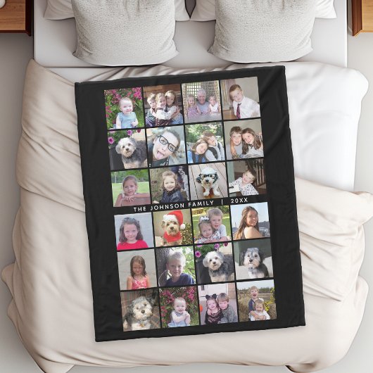 24 BildvorlagenCollage mit benutzerdefiniertem Tex Fleecedecke