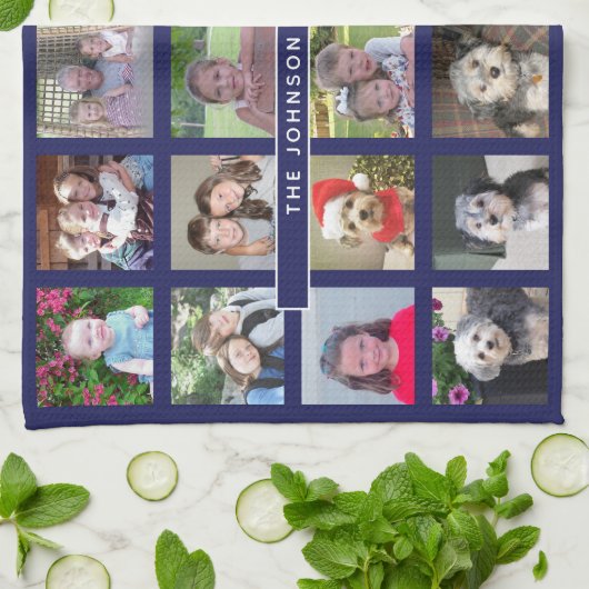 24 BildvorlagenCollage mit benutzerdefiniertem Tex Geschirrtuch (Gefaltet)