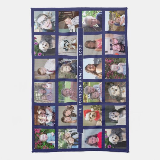 24 BildvorlagenCollage mit benutzerdefiniertem Tex Geschirrtuch (Vertikal)