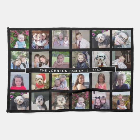 24 BildvorlagenCollage mit benutzerdefiniertem Tex Geschirrtuch (Horizontal)