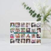 24 BildvorlagenCollage mit benutzerdefiniertem Tex Postkarte (Stehend Vorderseite)