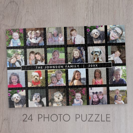 24 BildvorlagenCollage mit benutzerdefiniertem Tex Puzzle