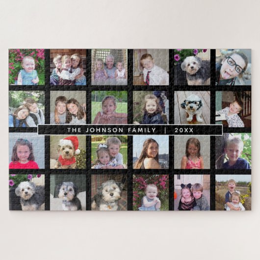 24 BildvorlagenCollage mit benutzerdefiniertem Tex Puzzle (Horizontal)