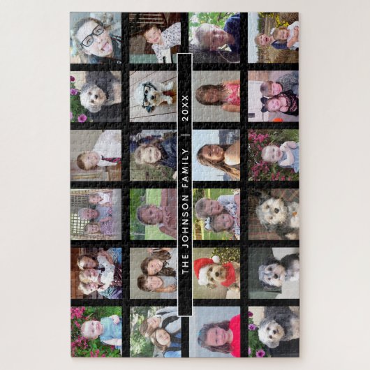 24 BildvorlagenCollage mit benutzerdefiniertem Tex Puzzle (Vertikal)