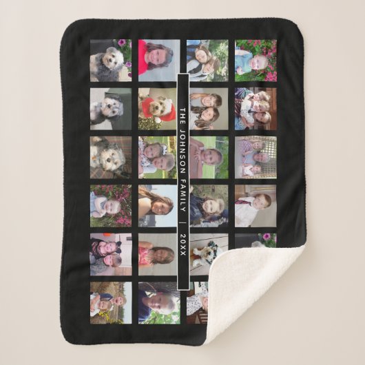 24 BildvorlagenCollage mit benutzerdefiniertem Tex Sherpadecke (Vorderseite)