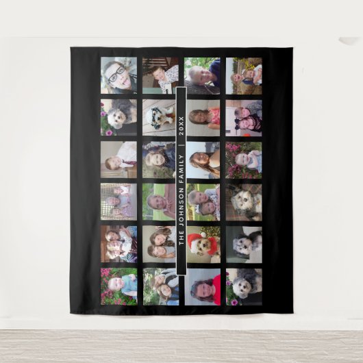 24 BildvorlagenCollage mit benutzerdefiniertem Tex Wandteppich (Vorderseite)