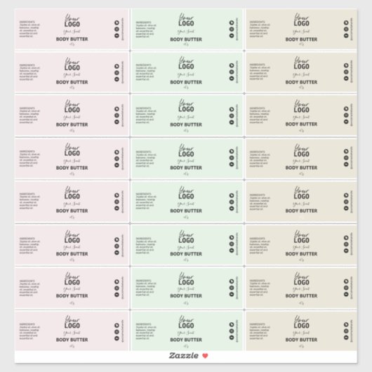 24 Bio körpereigene Buttermarken Aufkleber (Blatt)