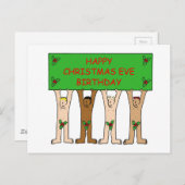 24. Dezember Geburtstag Cartoon Männer Postkarte (Vorne/Hinten)