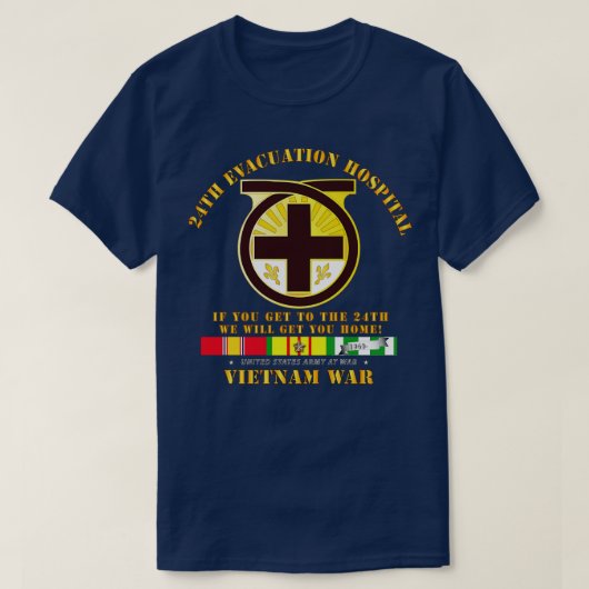 24. Evakuierungskrankenhaus 24. vietnamesische SVC T-Shirt (Design vorne)