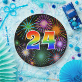 24. Event - Spaß, farbenfroh, kühl, Regenbogen 24 Pappteller (Party)