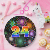 24. Event - Spaß, farbenfroh, kühl, Regenbogen 24 Pappteller (Party)