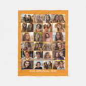 24-Foto-Collage - Benutzerdefinierter Text - Orang Fleecedecke (Vorderseite)