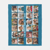24-Foto-Collage mit Familienname Datum - Fleecedecke (Vorderseite)