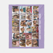 24-Foto-Collage mit individuellem Text - lila Fleecedecke (Vorderseite)