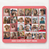 24-Foto-Collage mit individuellem Text Mousepad (Vorne)