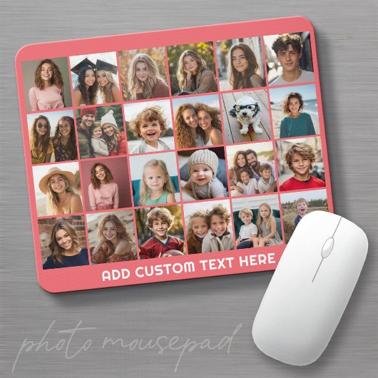 24-Foto-Collage mit individuellem Text Mousepad