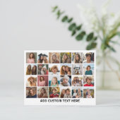 24-Foto-Collage mit individuellem Text Postkarte (Stehend Vorderseite)