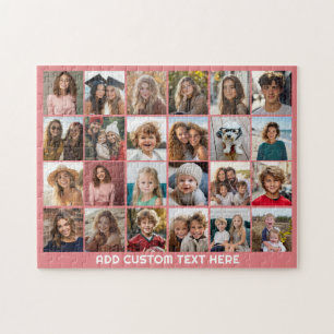 24-Foto-Collage mit individuellem Text Puzzle
