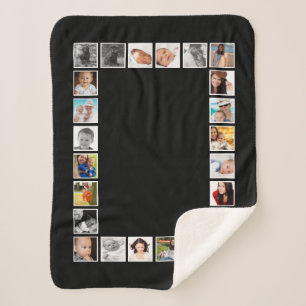 24 Foto DIY Collage Personalisiert Sherpadecke