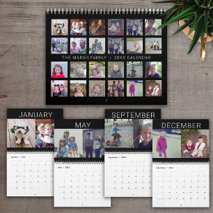 24 FotoCollage - 2 pro Monat Moderne Familie Kalender