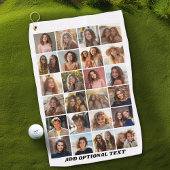 24 FotoCollage - Benutzerdefinierter Text - Schwar Golfhandtuch