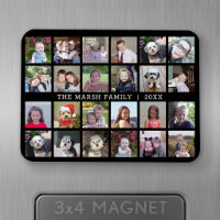 24 FotoCollage mit Familienname Datum - schwarz