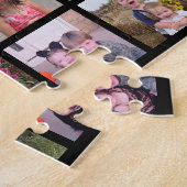 24 FotoCollage mit Familienname Datum - schwarz Puzzle (Seite)