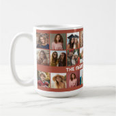 24 FotoCollage mit Familienname Datum Terra cotta Kaffeetasse (Links)