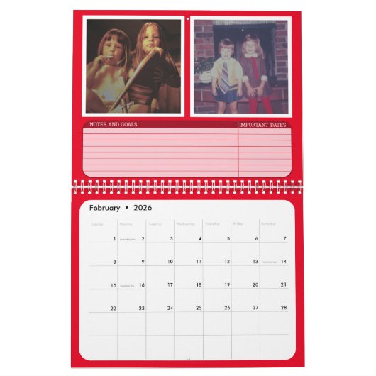 24 Fotomaterial - 2 pro Monat - Terminnotizen Kalender (Feb 2026)