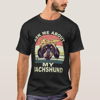24 Frag Mich Über Meinen Dachshund Vintage T-Shirt