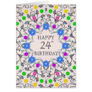 24. Geburtstag Abstrakte Blume