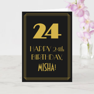 24. Geburtstag ~ Art Deco Inspiriert Look "24" & N Karte