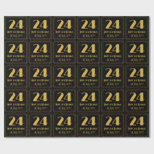 24. Geburtstag ~ Art Deco inspirierter Look "24", Geschenkpapier