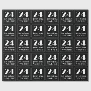 24. Geburtstag - Art Deco inspirierter Look "24", Geschenkpapier