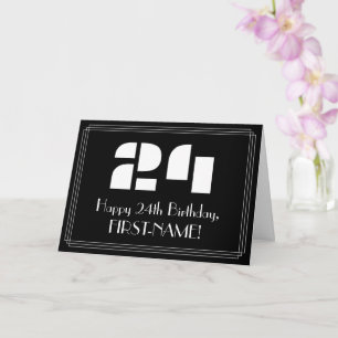 24. Geburtstag: Art Deco inspirierter Look "24" &  Karte